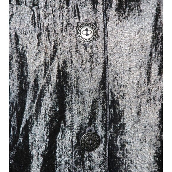 Ruby Rd. Ladies Gray Silver Metallic Jacket Blazer Size 10 Button Up Roll Tab - Picture 5 of 11